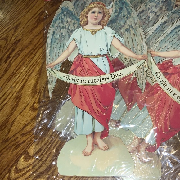 Christmas Gloria in Excelsis Deo by Shackman Angel Victorian Style Lot of 6 #B6 - Picture 6 of 6